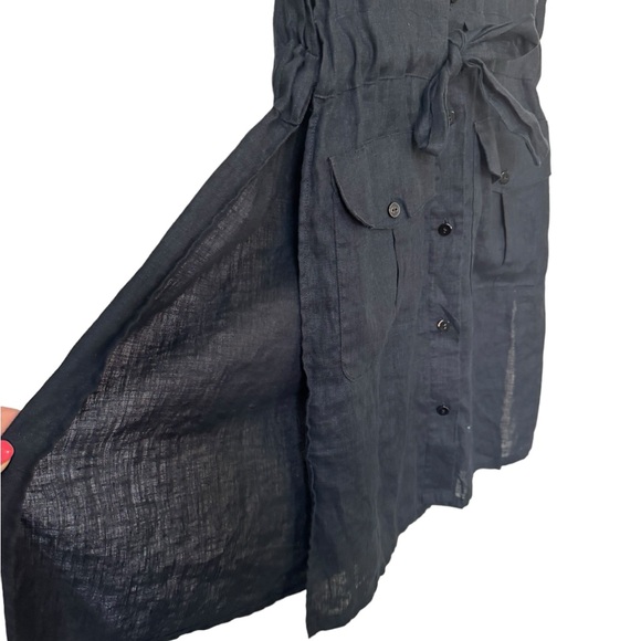 La Perla black 100% linen black swim cover up - Picture 3 of 8